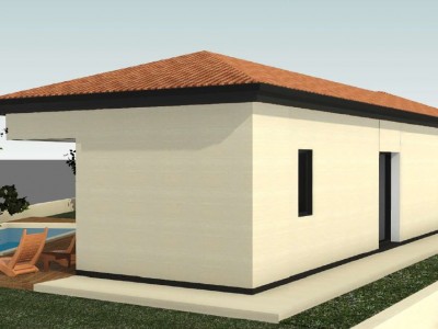 House with a swimming pool under construction near Brtonigla - at the stage of construction 2