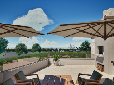 Penthouse in Strandnähe und mit Meerblick - in Gebäude