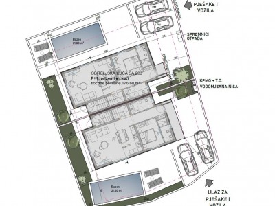 Građevinsko zemljište s projektom za dvije kuće s bazenima 10
