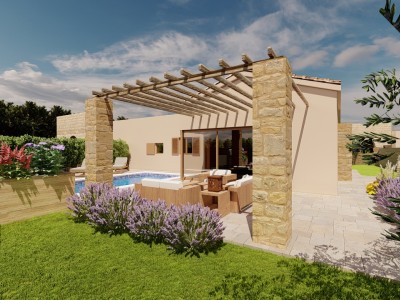 Semi-detached house near Brtonigla - at the stage of construction